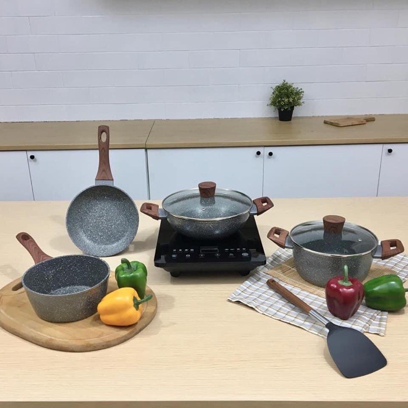 cypruz marble Penggorengan Keramik wajan anti lengket panci keramik Wajan keramik wajan