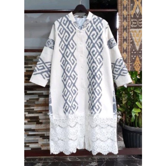 Tunik Tenun Etnik Halusan Kombinasi Brokat