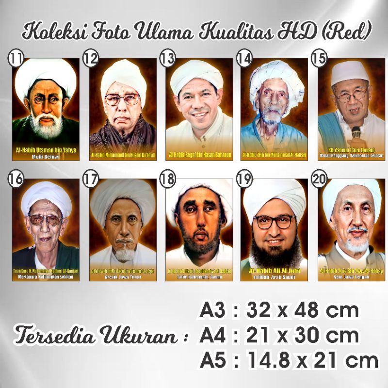 COD/BAYAR DITEMPAT POSTER FOTO ULAMA/HABAIB KUALITAS HD