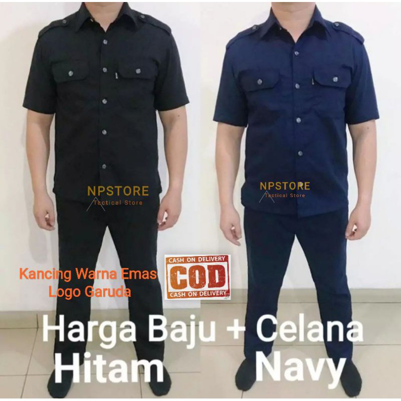 Setelan Seragam Safari Security Satpam Sopir - Baju Safari