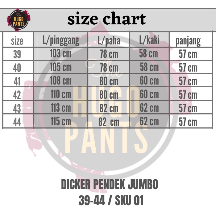 DICKER CELANA PENDEK JUMBO PRIA DISTRO BIG SIZE 39-44 BAHAN KATUN IMPORT