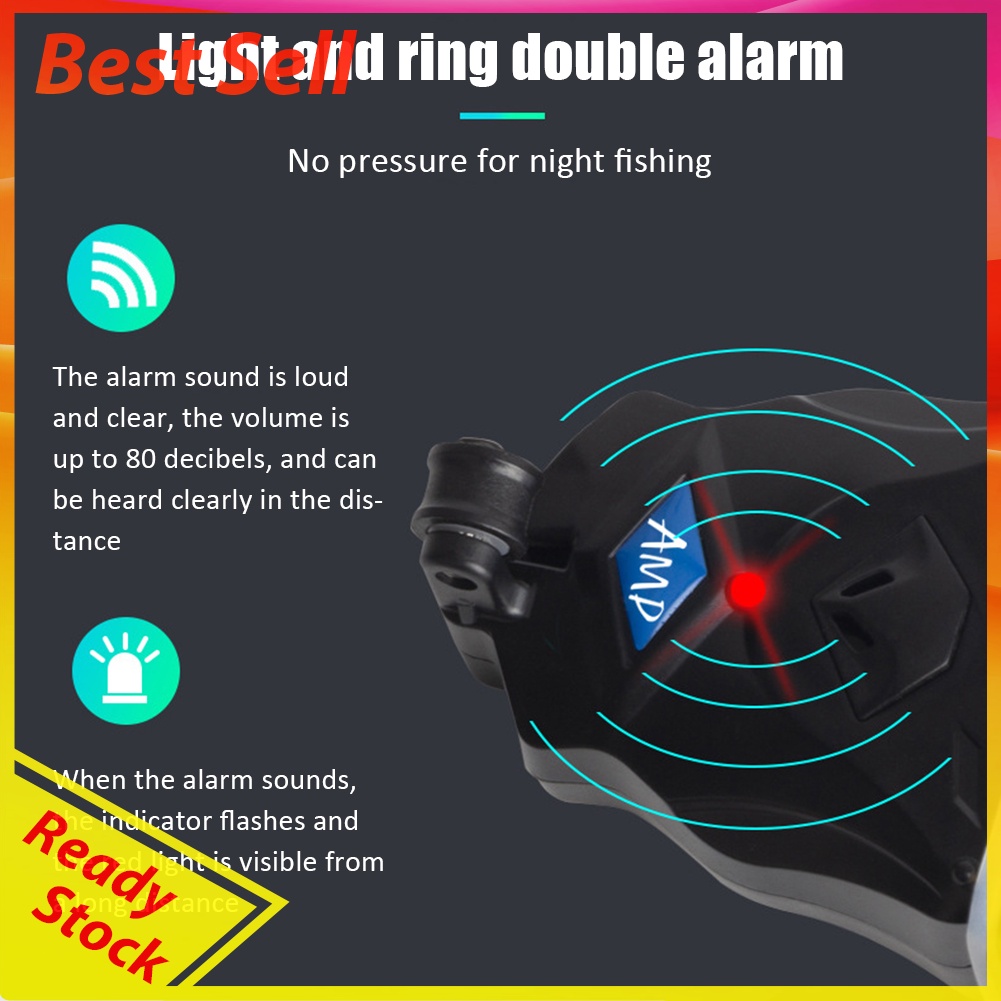 LED Light Fishing Bite Alarm Line Alert Indicator Buffer Night Fishing Tool