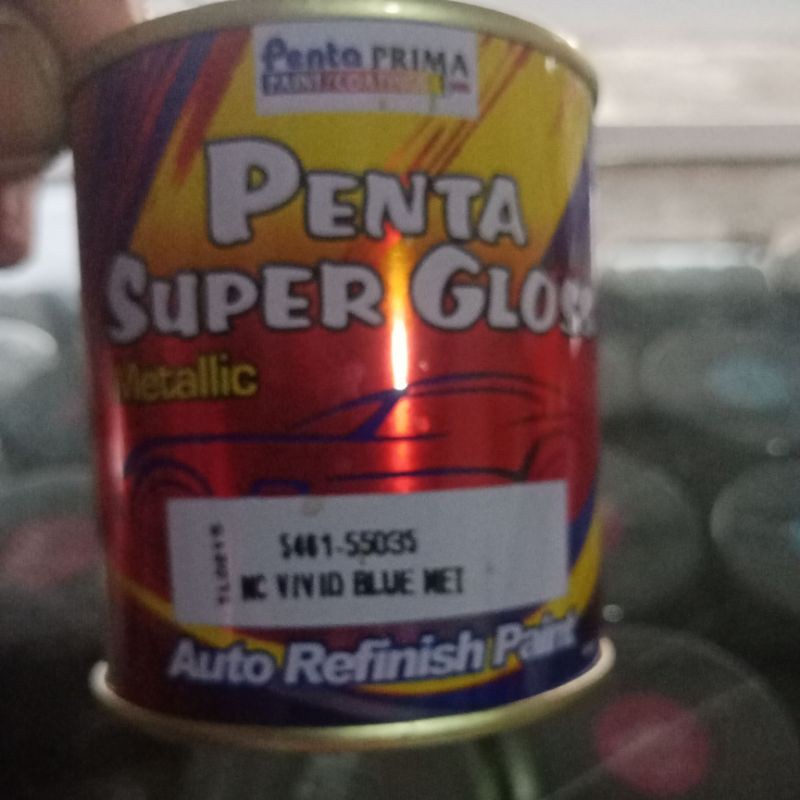 

cat penta super gloss warna vivid blue metalik
