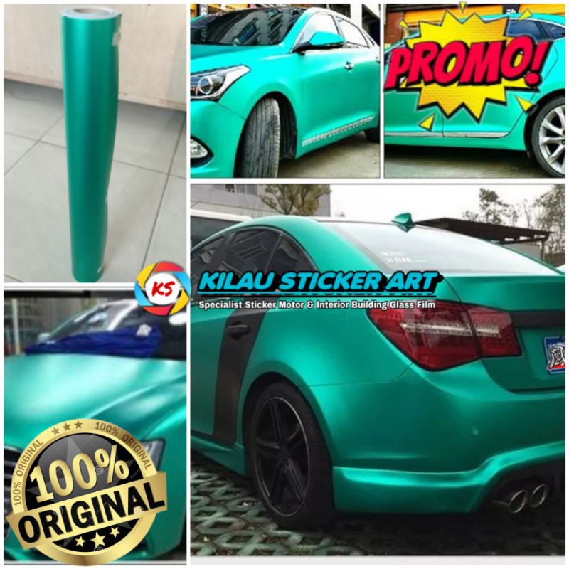 sticker scotlet infinity metalik Doff hijau toska Sticker scotlet motor dan mobil