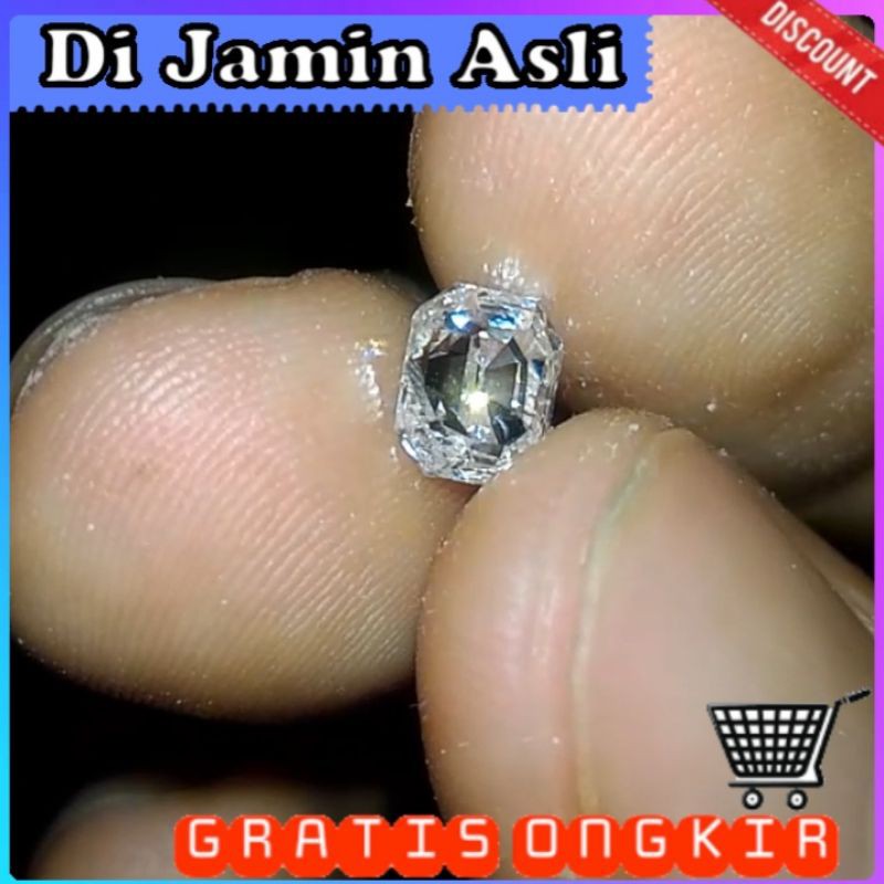 natural berlian putih asli diamond super 1 carat sdh setifikat batu cincin akik pria wanita ruby