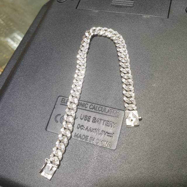 Gelang emas putih asli model sisik naga model tipis tapi padat