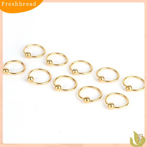 [Fresh] 2Pcs Cincin Tindik Tubuh / Hidung Bahan Stainless Steel Warna Silver untuk Pria / Wanita