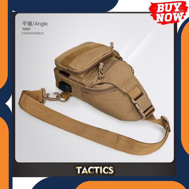 DSQ218 Tas Selempang / Slempang Sling Bag Tactical USB