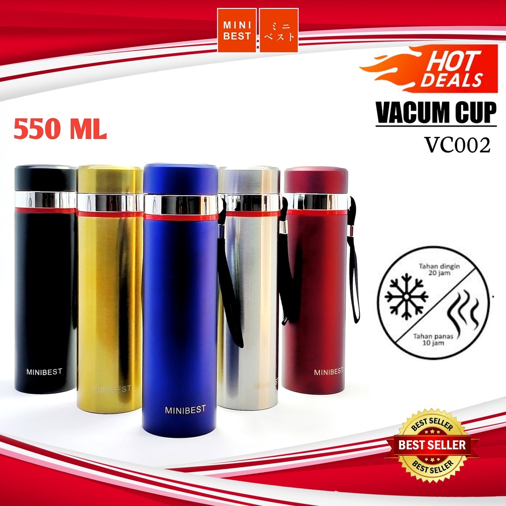 Minibest Thermos Stainless Steel polos Elegant Tumbler tahan panas dingin 550ml VC002,009