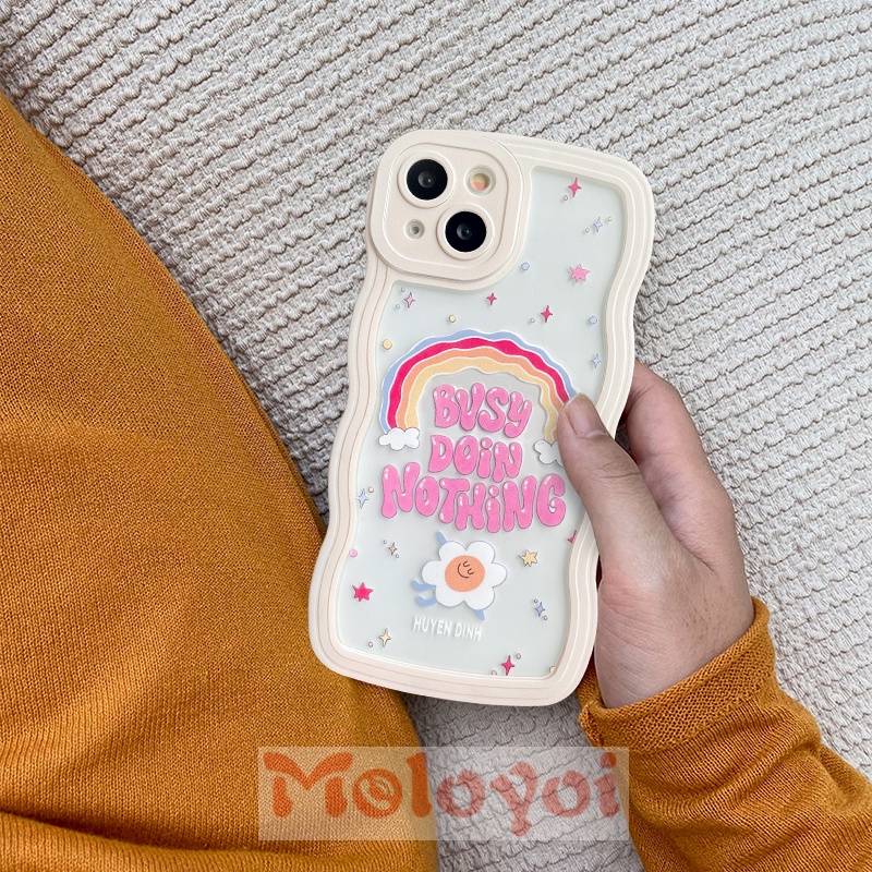 Soft Case TPU Motif Tulisan Inggris Warna-Warni Pelangi Untuk iPhone 11 12 13 11 Pro MAX 7 8 Plus 6 6s XR 14 Plus 14 Pro MAX X XS MAX SE 2020