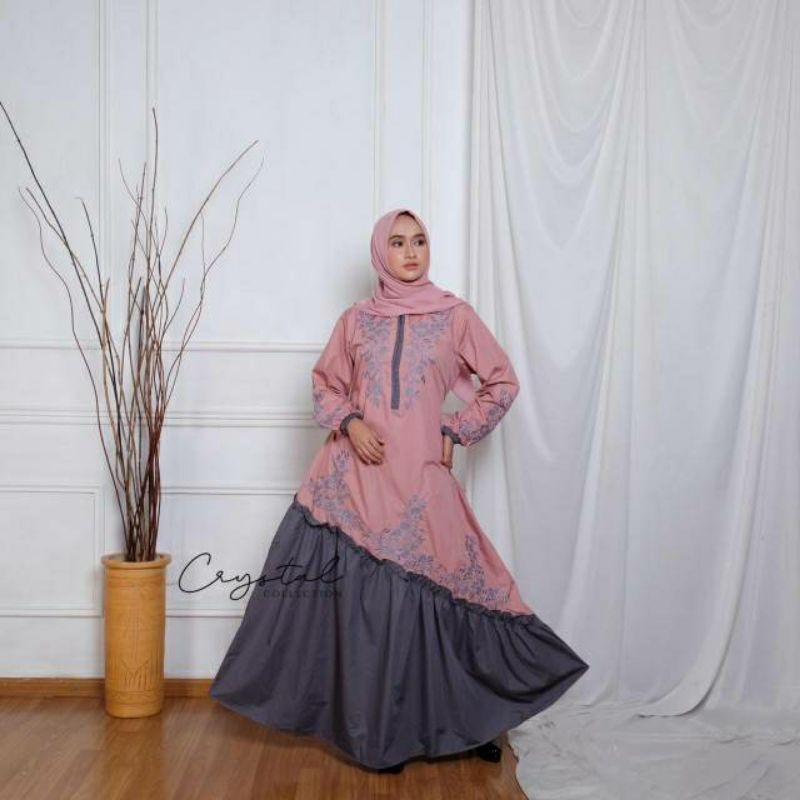 GAMIS TOYOBO BORDIR REMPEL SAMPING BY CRYSTAL