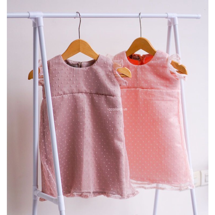 ccollecti0n / Juliette Dress / Dress Pesta Anak / Baju Terusan Bayi / Motif Polkadot