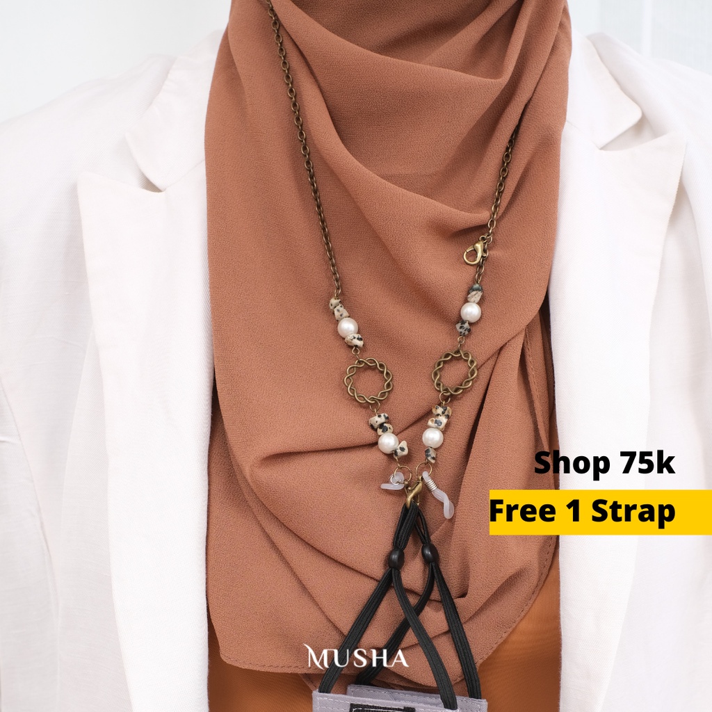 Musha 3in1 Strap &amp; Connector - ELLE | Strap Masker / Konektor Masker / Tali Masker / Strap Mask