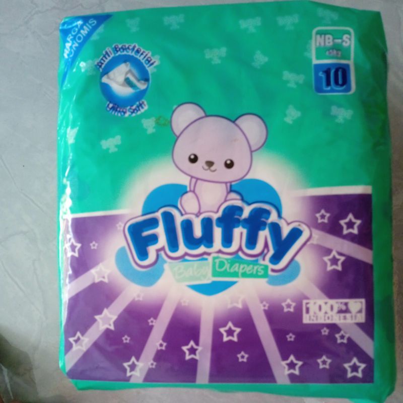 pampers fluffy diapers nbs/s type perekat isi 10 new born baru lahir popok sekali pakai baby