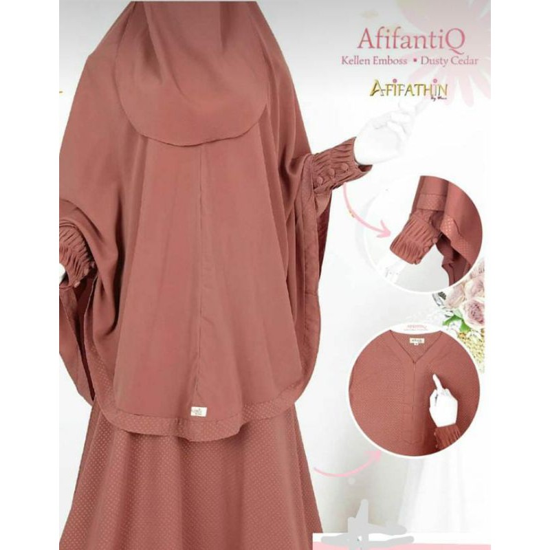 Gamis AfifatiQ by Afifatin Wina Original Set Khimar Cadar