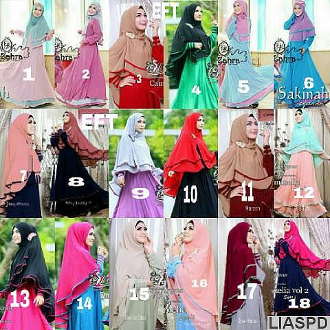 gamis spandex korea + jilbab ceruty double layer / spandex korea dress