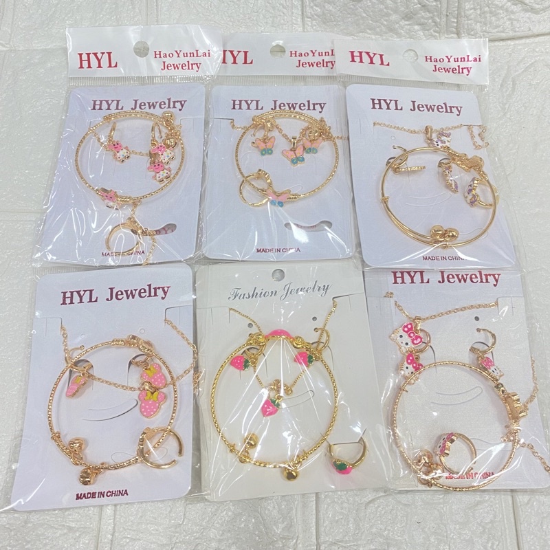 KALUNG SET ANAK HELLO KITTT UNICORN PEPPA PIG STROBERI BUTTERFLY IMITASI