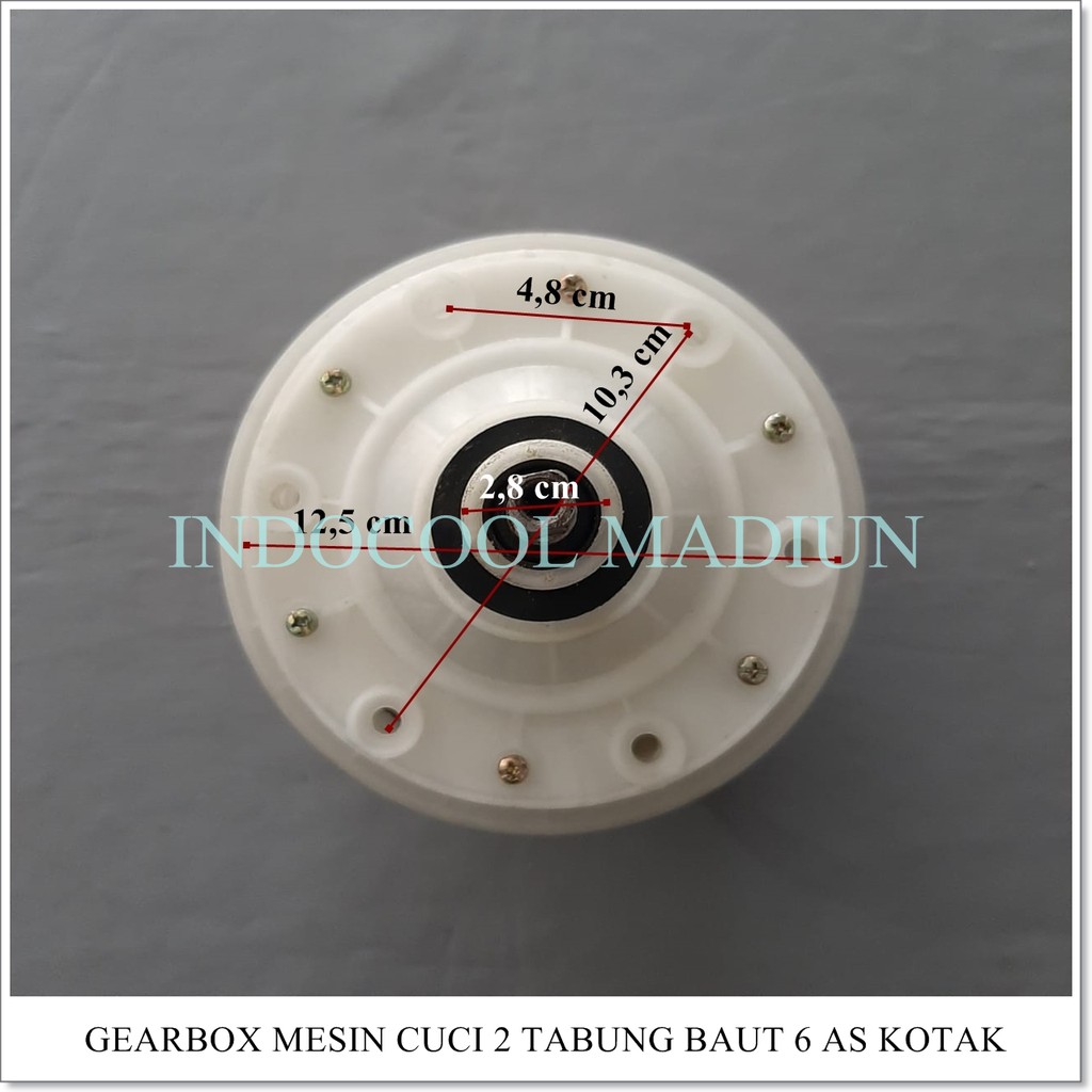 Gearbox Mesin Cuci 2 Tabung Baut 6 As Kotak