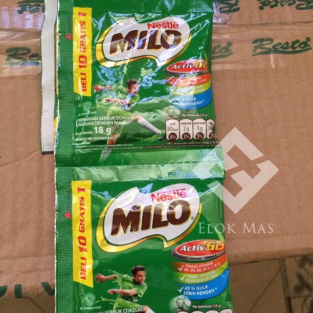 Nestle MILO ActivGo per RENCENG (10 + 1 Sachet x 18gr) / Activ Go Susu Bubuk Coklat Instant TERMURAH