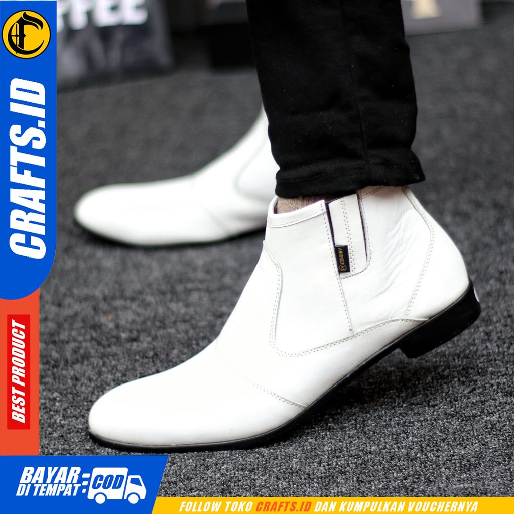 CRAFTS max - Sepatu Boots Pantofel Formal Tali Kulit Asli Kerja Pria