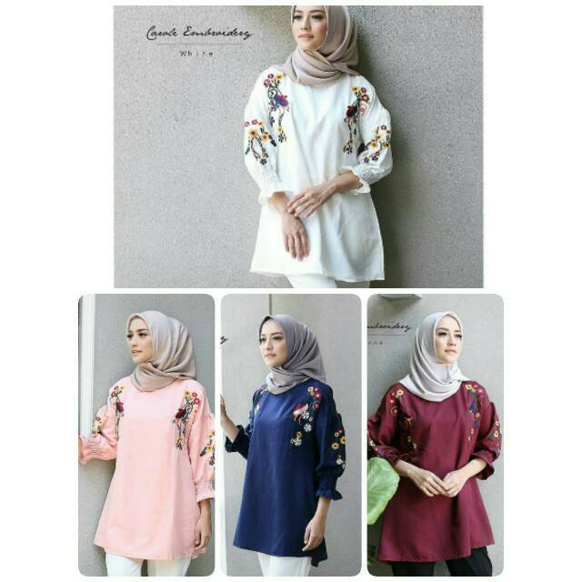 Ayunda flower top/fashion remaja muslim/hijab terbaru/busana muslim/atasan muslim murah