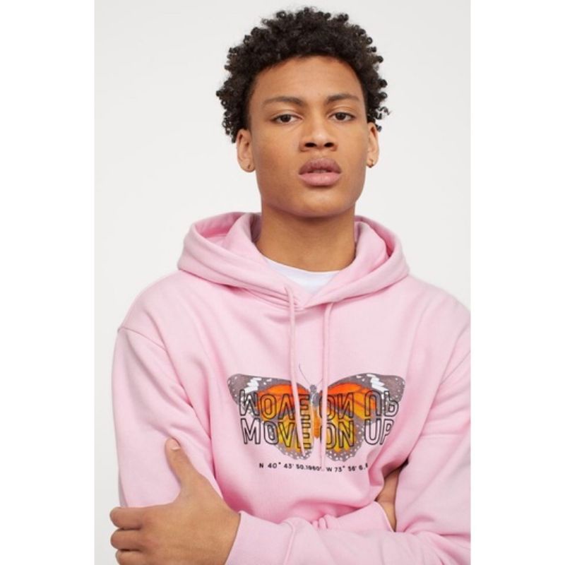 Hoodie Butterfly Move On H*M Pink