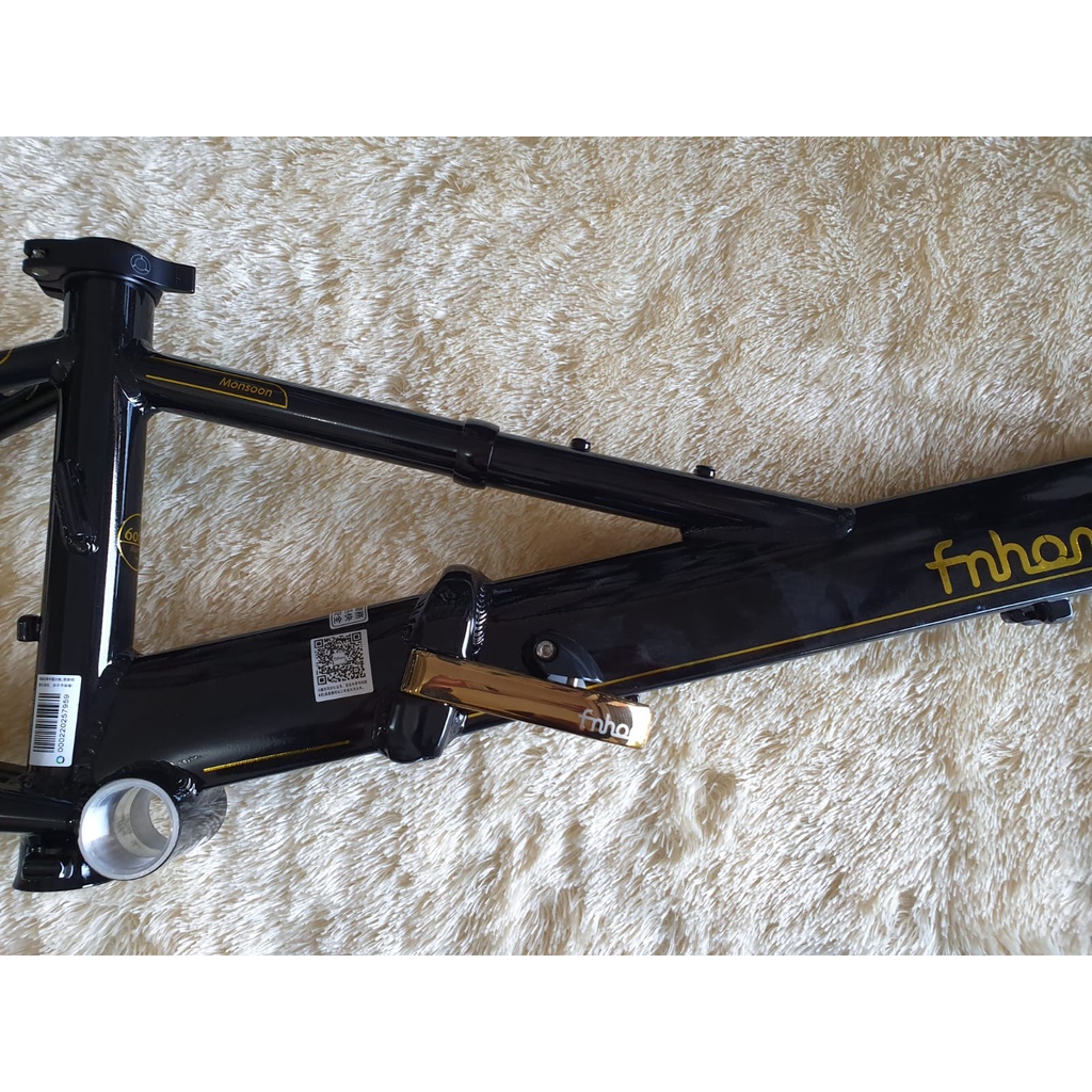 Frame set Fnhon Monsoon Black Gold Hitam Emas Discbrake 20 22 inch not U brake