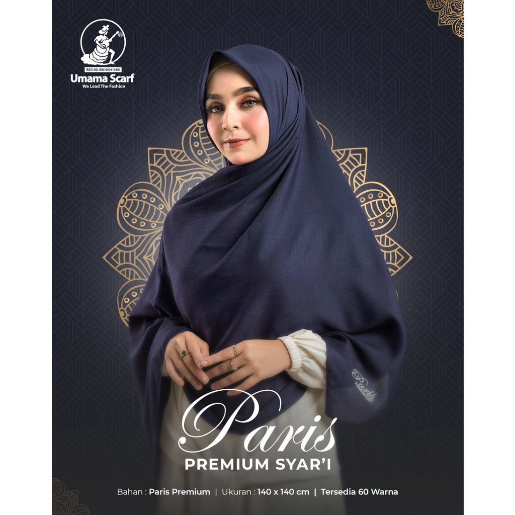 Kerudung Segiempat Polos Syar'i Paris Premium Original Umama Hijab Segi Empat Polos Nayla Hija'b