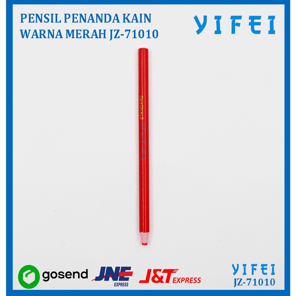 PENSIL PENANDA KAIN WARNA MERAH/ WATER ERASABLE PENCIL YIFEI-71010