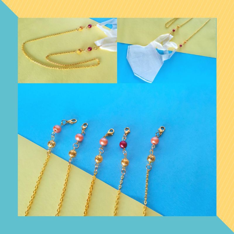 kalung masker rantai gold / strap masker / masker strap