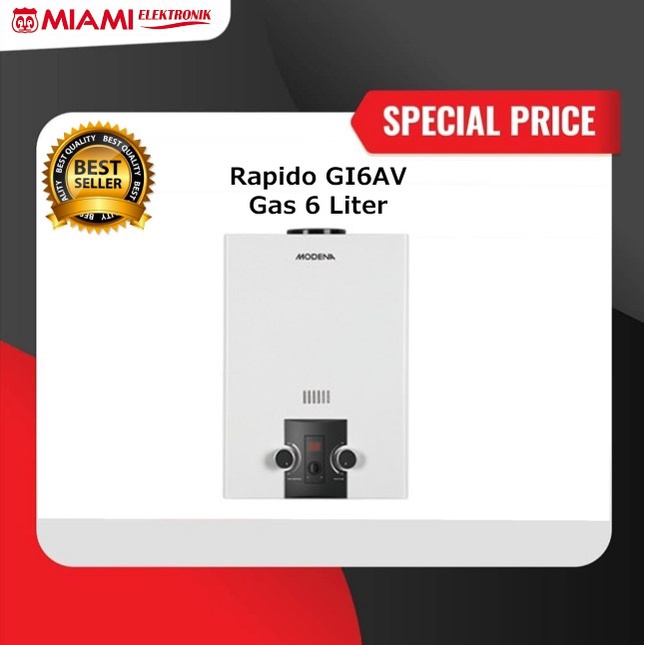 Water Heater Gas Modena GI6AV / Pemanas Air GI 6AV Garansi Resmi