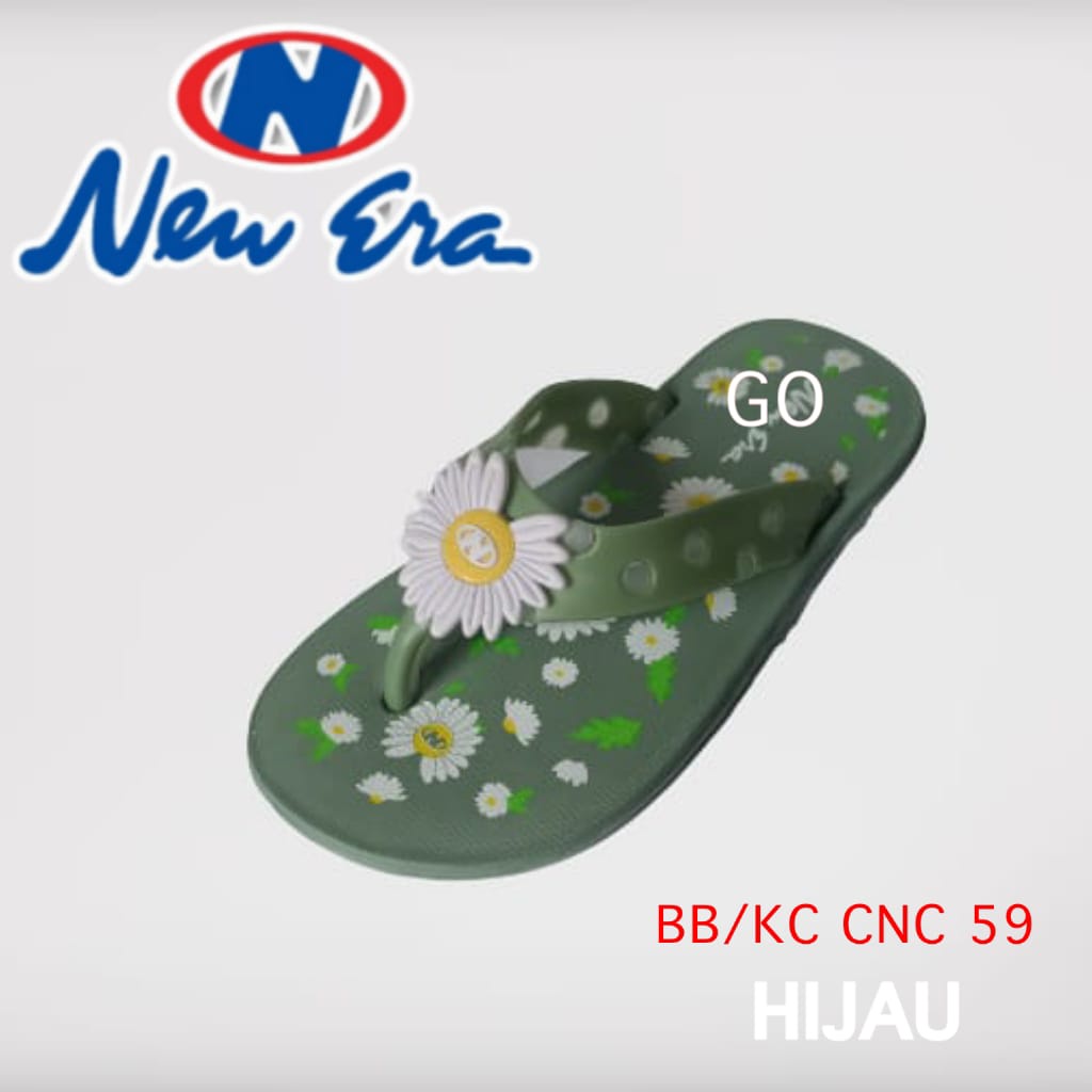 gof NEW ERA BB/KC CNC 59 SUN Sandal Anak Perempuan Japit Bunga Matahari Sandal Karet Ringan Anti Slip Original