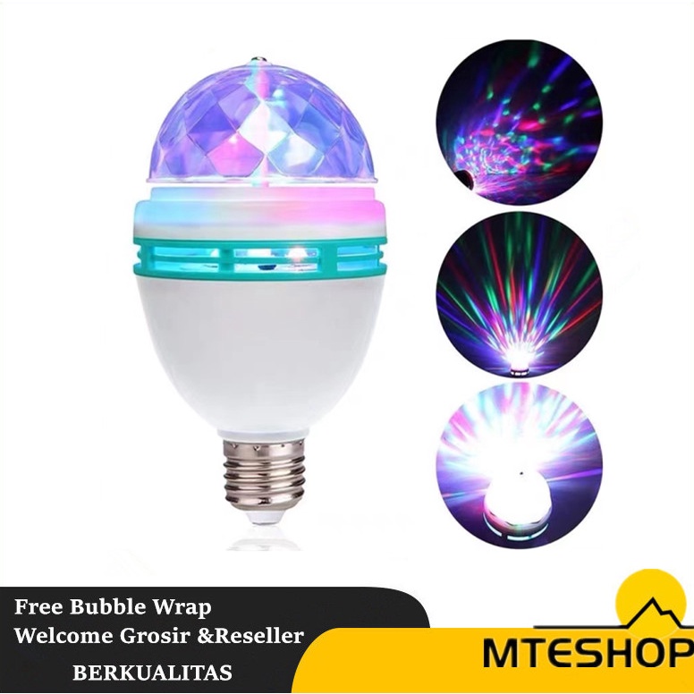 Jual MTE Lampu Disco LED Putar Lampu Warna Warni Tumblr Fitting E27