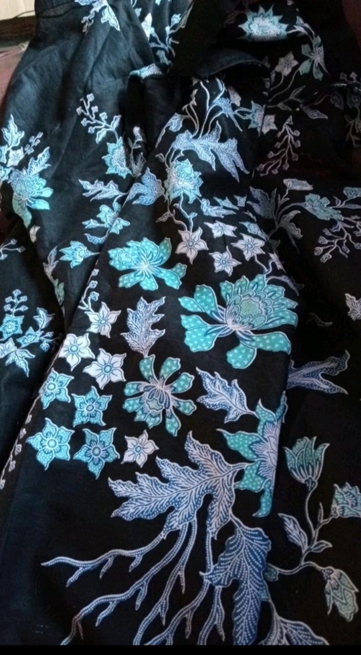 Batik Couple Keluarga Seragaman Sarimbit Batik Keluarga Motif Cibulan Biru
