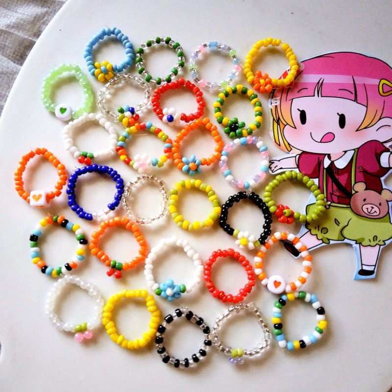 [CN003] Cincin Manik Daisy | Ring Beads Daisy