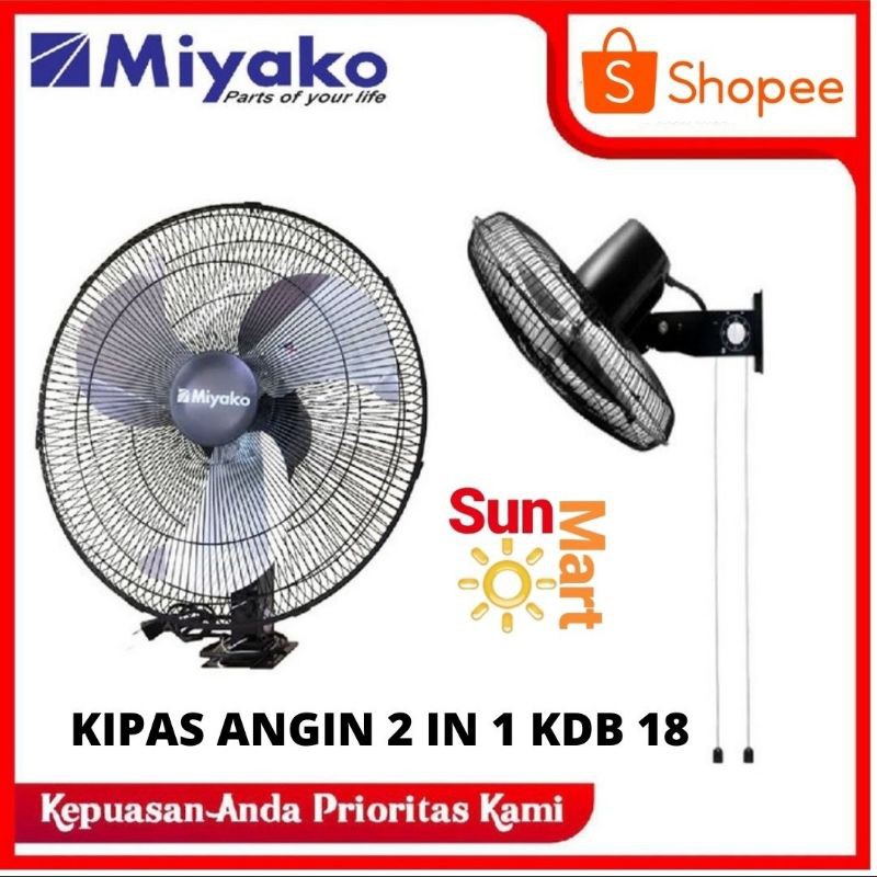 KIPAS ANGIN DINDING BESI MIYAKO KDB 18 / WALLFAN INDUSTRIAL KDB 18 INCH