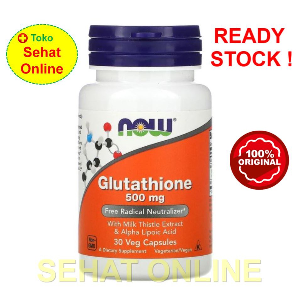 Now Foods Glutathione 500 mg 30 Kapsul Vegetarian