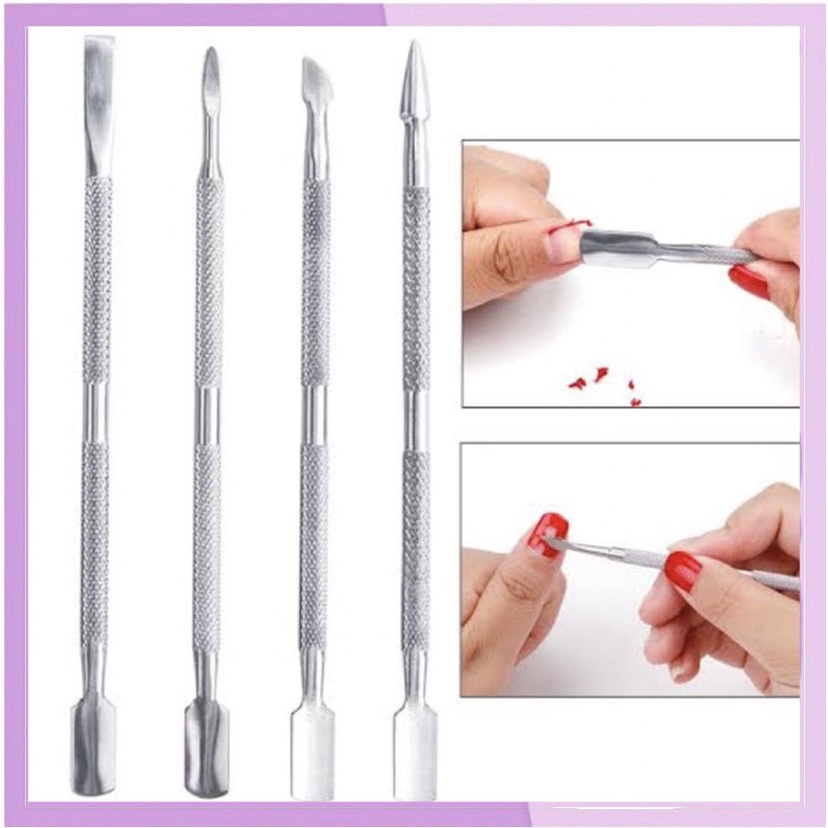 Cuticle Pusher Nail Manicure Nail Art Trim Alat Pendorong Kutikula Anti Karat KU022