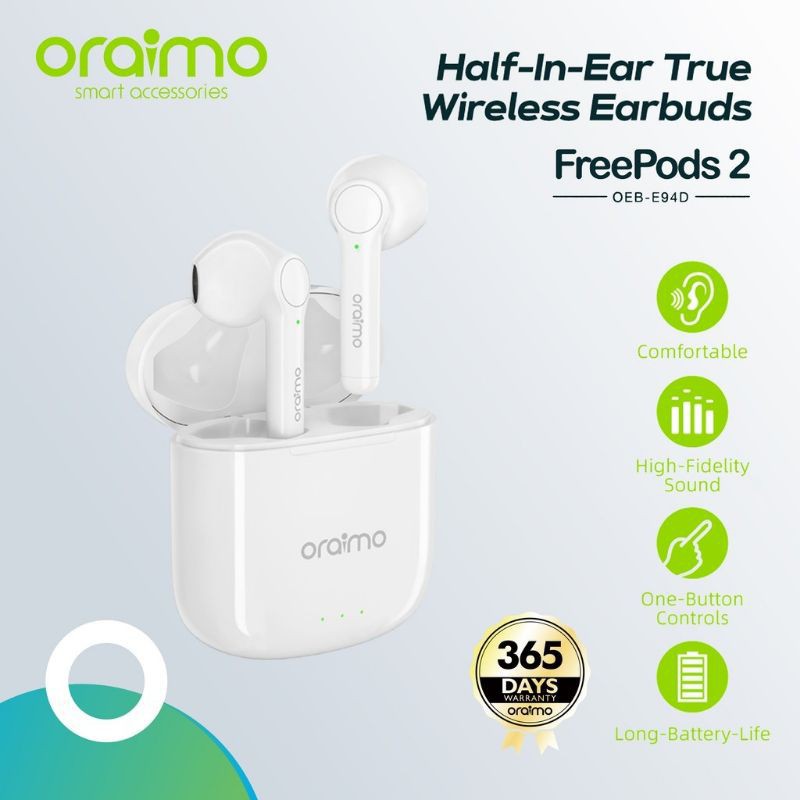 TWS Bluetooth Earphone Oraimo | Oraimo Freepods 2 TWS Bluetooth Wireless Headset OEB-E94D