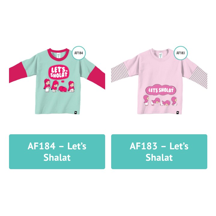 Kaos Anak Afrakids AF184 &quot; Let's Sholat&quot; Lengan Panjang