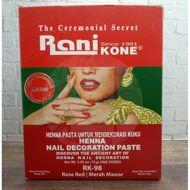 * NCC * Rani Kone Henna Pasta Untuk Dekorasi Kuku Nail Decoration - Netto 6 gr