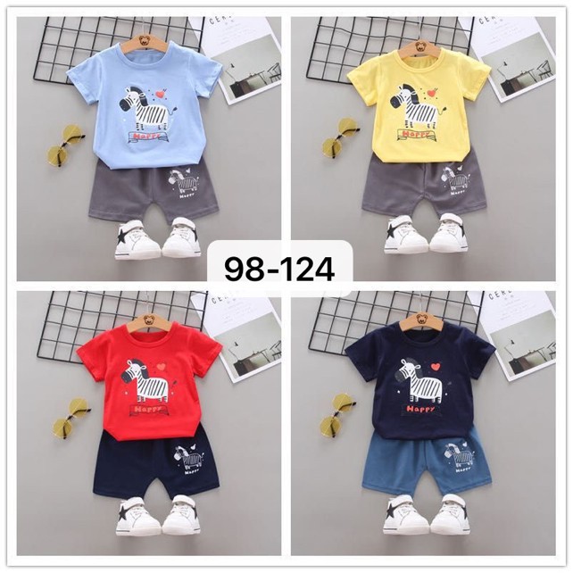 Setelan anak laki laki set 2 pcs Baju anak 1-4 Tahun Setelan anak laki-Baju anak laki laki zebra MB