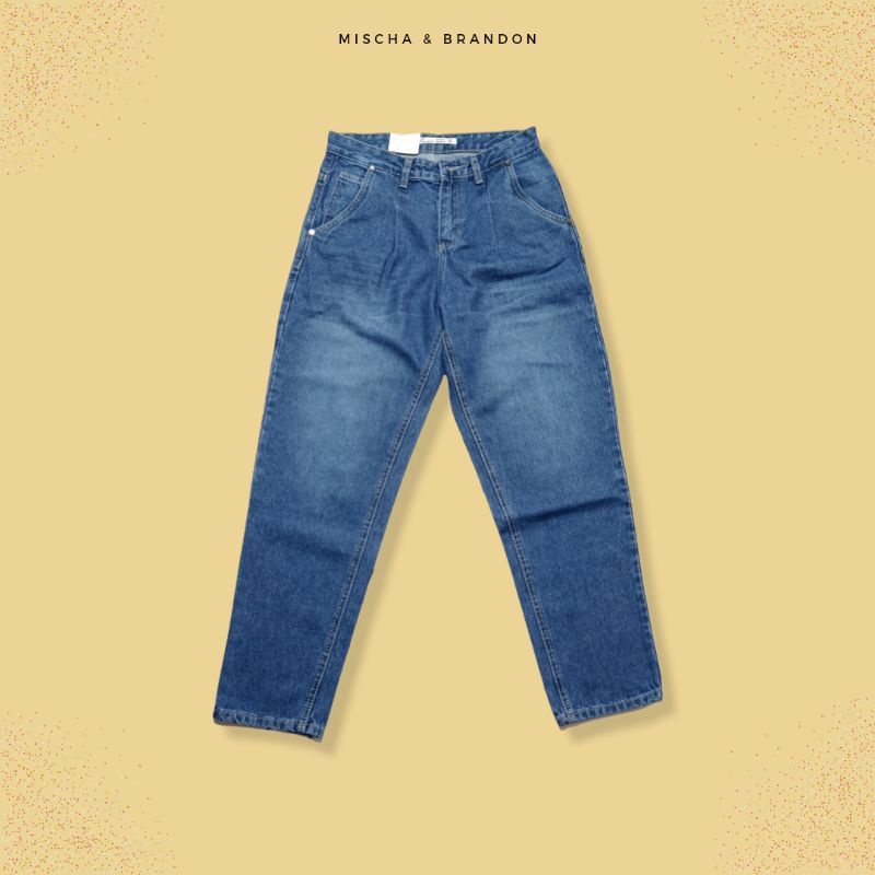Mischa&Brandon - Celana Boyfriend Jeans Wanita Polos Kekinian Original