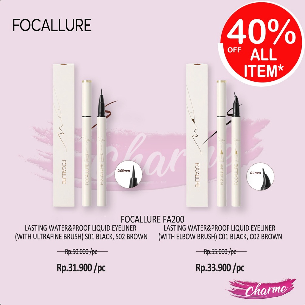 (READY &amp; ORI) Focallure Long Lasting Waterproof Liquid Eyeliner FA200 FA 200 waterproof terbaru viral