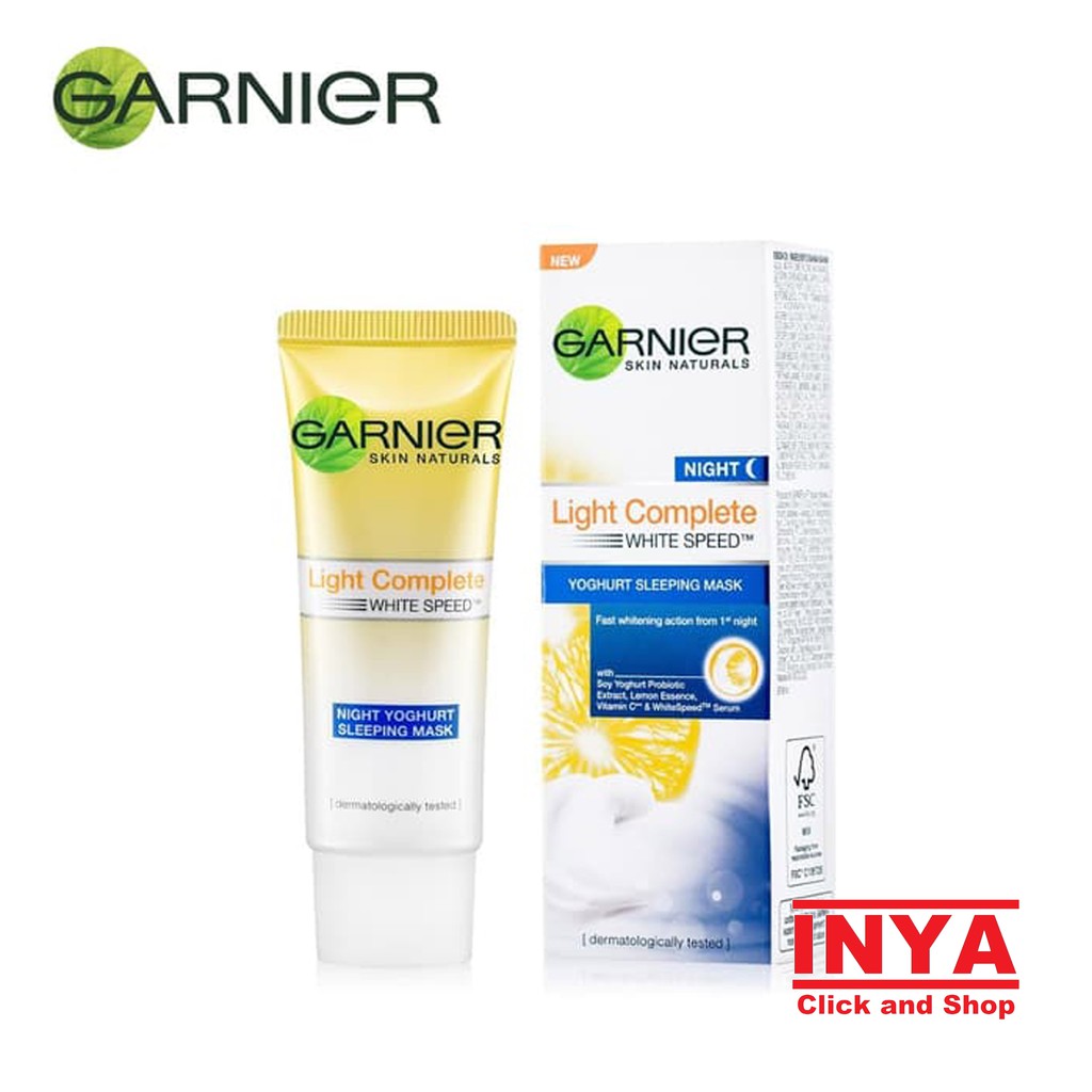 GARNIER LIGHT COMPLETE NIGHT YOGHURT SLEEPING MASK 20ml - Krim Malam Wajah