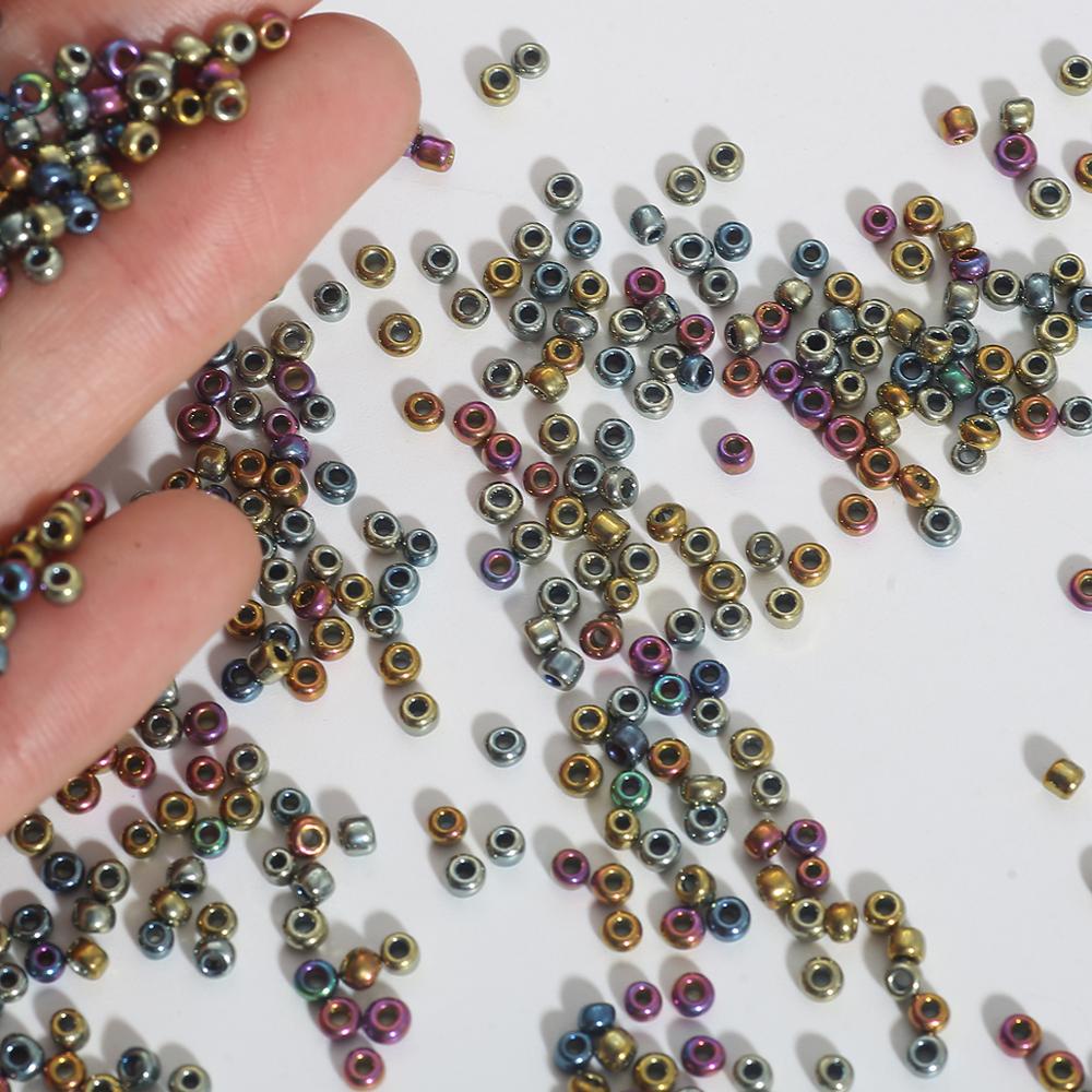 Baru 2 3 4 Mm Warna Solid Manik-manik Biji Kaca Austria Kristal Bulat Lubang Manik-manik untuk Scrapbook Dekorasi Pipih Garment Beads DIY