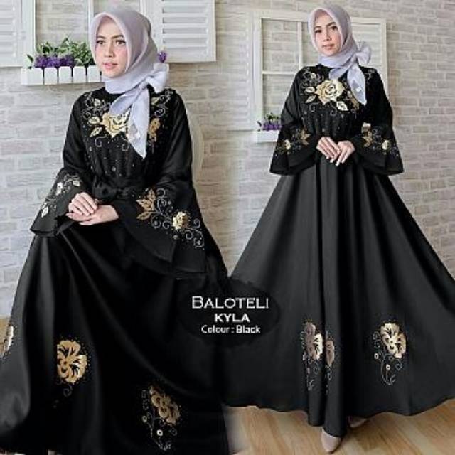 PROMO BEST SELLER Syar'i Balotelly Maxi Kyla /Gamis kekinian (5 pilihan warna)