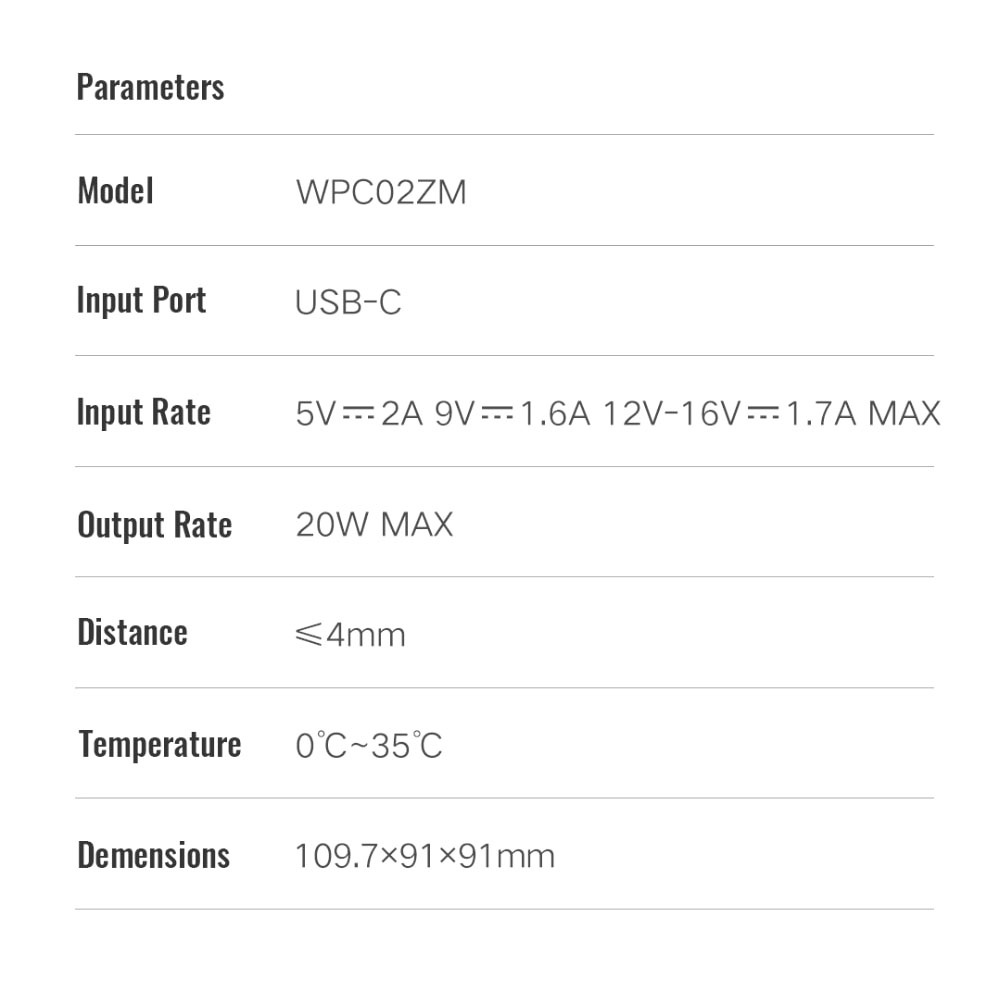 Xiaomi Vertical Wireless Charger with Flash Charging Qi Horizontal 20W - WPC02ZM - Black