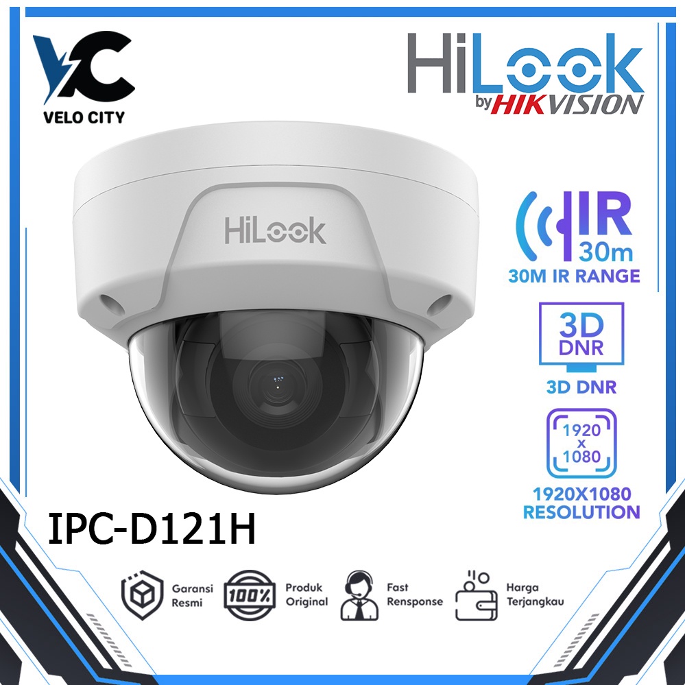 CCTV Camera 2MP IP IPC-D121H White HiLook Original Garansi 2 Tahun