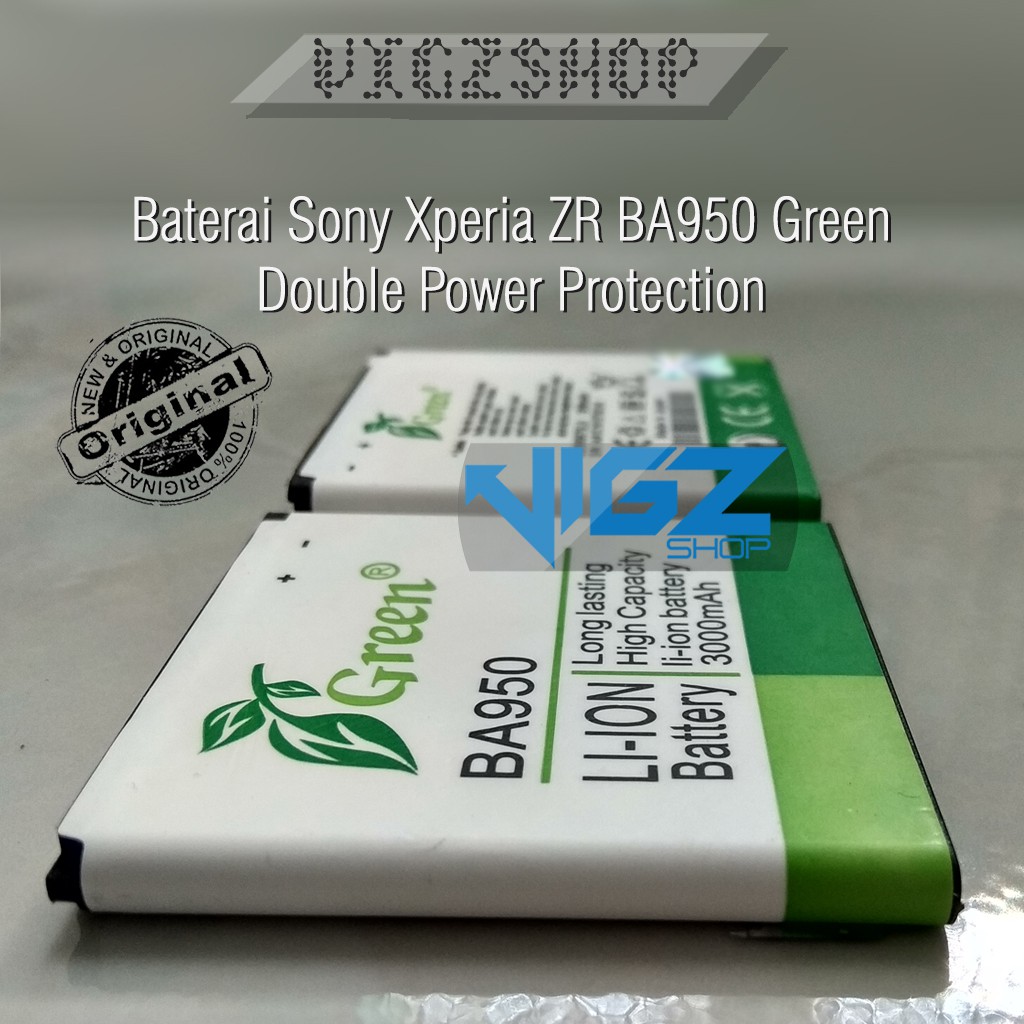 Baterai Sony Xperia ZR BA950 Green Double Power Protection